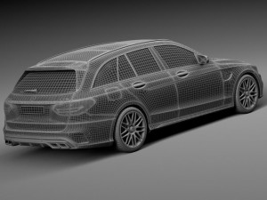 Mercedes-Benz C63 AMG W205 Estate 2015 3D Модель