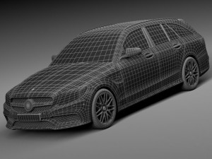 Mercedes-Benz C63 AMG W205 Estate 2015 3D Модель