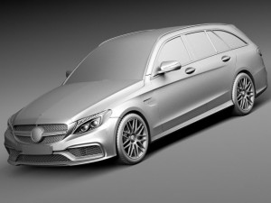 Mercedes-Benz C63 AMG W205 Estate 2015 3D Модель