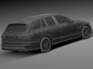 Mercedes-Benz C63 AMG W205 Estate 2015 3D Модель