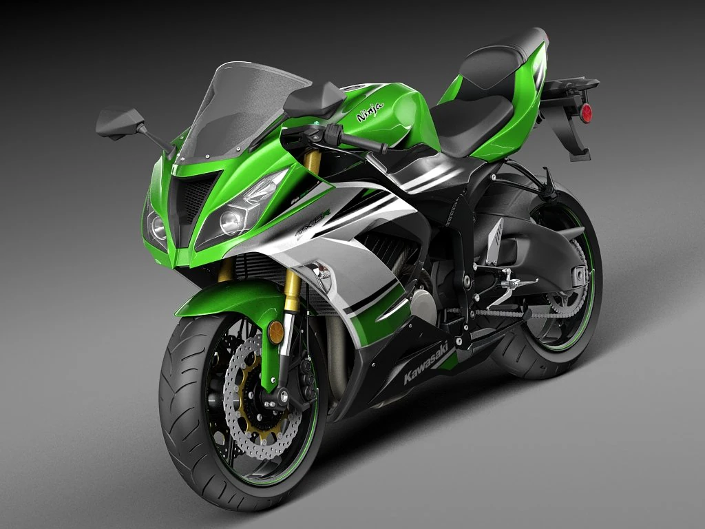 Kawasaki Ninja ZX6R 2015 3D Model in Motorcycle 88430 | 3DExport