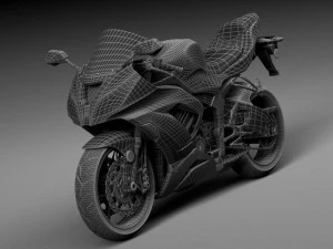 Kawasaki Ninja ZX6R 2015 3D Model in Motorcycle 88430 | 3DExport