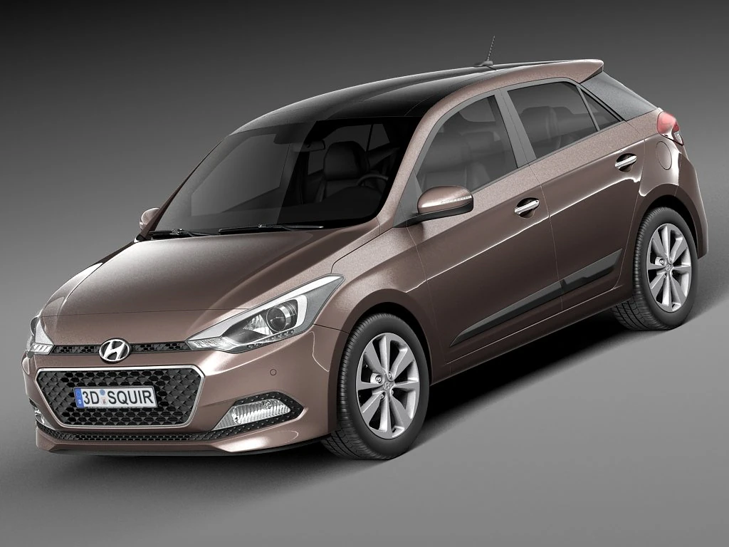 Hyundai i20 2015 3D Model .c4d .max .obj .3ds .fbx .stl .blend