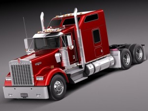 Kenworth W900 Sleeper Cab 2014 3D Model