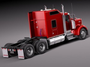 Kenworth W900 Sleeper Cab 2014 3D Модель