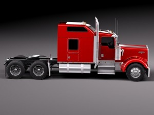 Kenworth W900 Sleeper Cab 2014 3D Модель