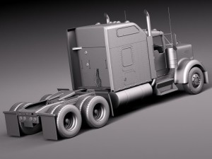 Kenworth W900 Sleeper Cab 2014 3D Модель