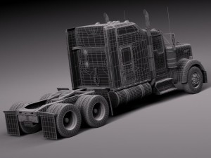 Kenworth W900 Sleeper Cab 2014 3D Модель