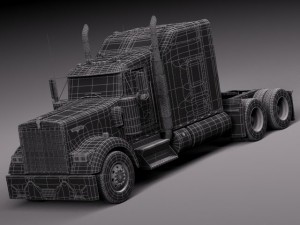 Kenworth W900 Sleeper Cab 2014 3D Модель