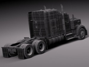 Kenworth W900 Sleeper Cab 2014 3D Модель