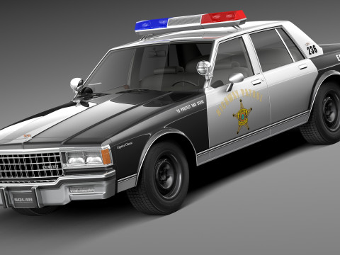 Chevrolet Caprice Sheriff 1980-1985 Polizeiauto 3D Modell