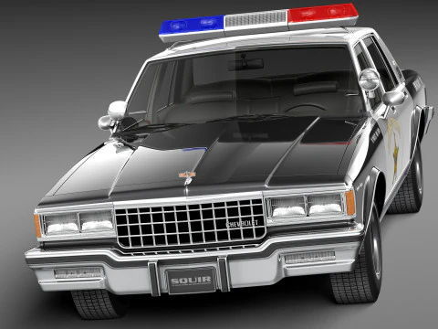 Chevrolet Caprice Sheriff 1980-1985 Auto della polizia Modello 3D