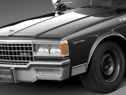Chevrolet Caprice Sheriff 1980-1985 Auto della polizia Modello 3D