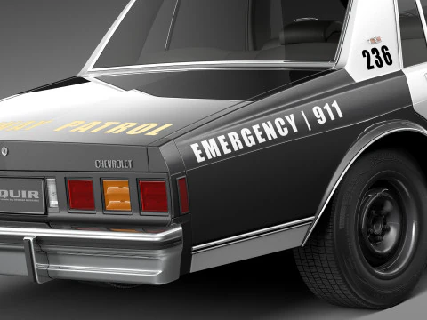 Chevrolet Caprice Sheriff 1980-1985 Auto della polizia Modello 3D