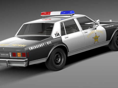 Chevrolet Caprice Sheriff 1980-1985 Auto della polizia Modello 3D