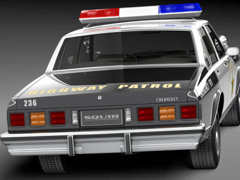 Chevrolet Caprice Sheriff 1980-1985 Auto della polizia Modello 3D