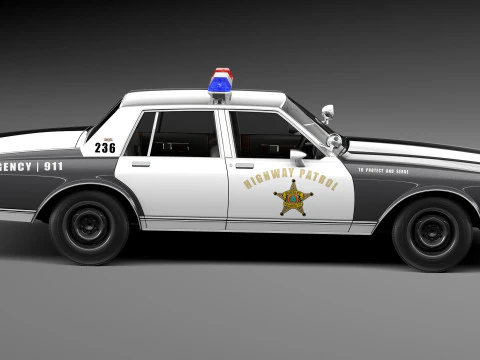 Chevrolet Caprice Sheriff 1980-1985 Auto della polizia Modello 3D