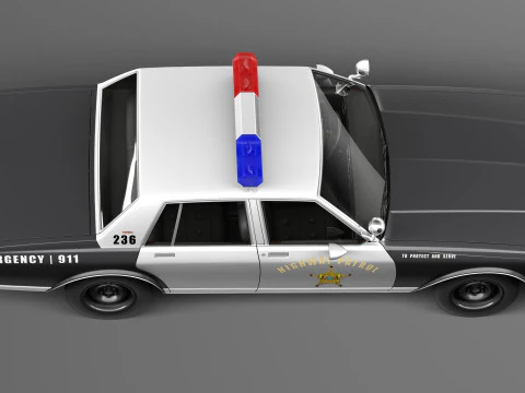 Chevrolet Caprice Sheriff 1980-1985 Auto della polizia Modello 3D