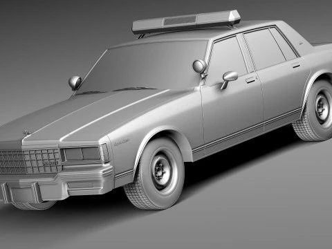 Chevrolet Caprice Sheriff 1980-1985 Auto della polizia Modello 3D