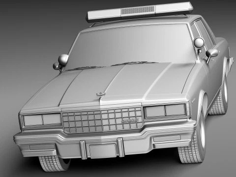 Chevrolet Caprice Sheriff 1980-1985 Auto della polizia Modello 3D
