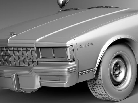 Chevrolet Caprice Sheriff 1980-1985 Auto della polizia Modello 3D