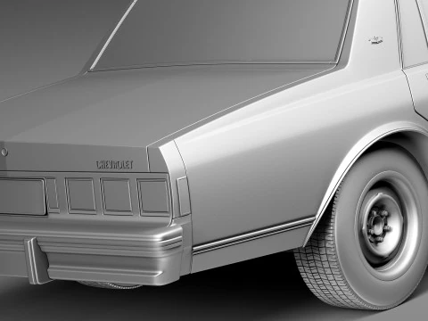Chevrolet Caprice Sheriff 1980-1985 Auto della polizia Modello 3D