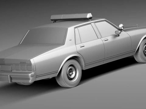 Chevrolet Caprice Sheriff 1980-1985 Auto della polizia Modello 3D
