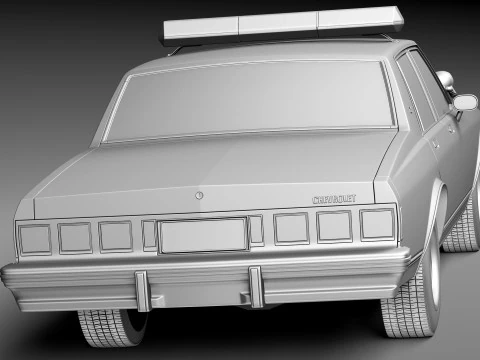 Chevrolet Caprice Sheriff 1980-1985 Auto della polizia Modello 3D