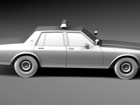 Chevrolet Caprice Sheriff 1980-1985 Auto della polizia Modello 3D