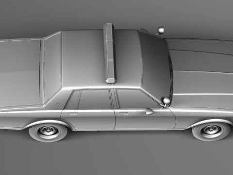 Chevrolet Caprice Sheriff 1980-1985 Auto della polizia Modello 3D