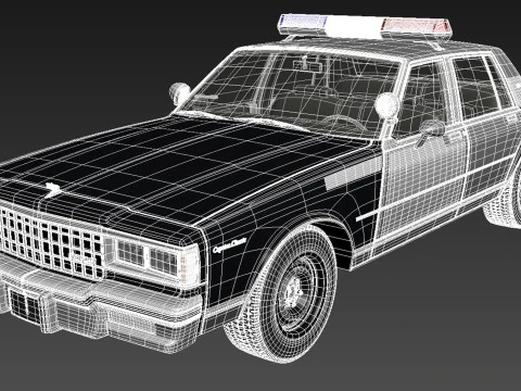 Chevrolet Caprice Sheriff 1980-1985 Auto della polizia Modello 3D
