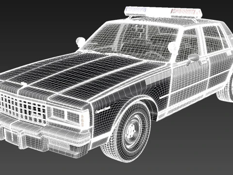 Chevrolet Caprice Sheriff 1980-1985 Auto della polizia Modello 3D