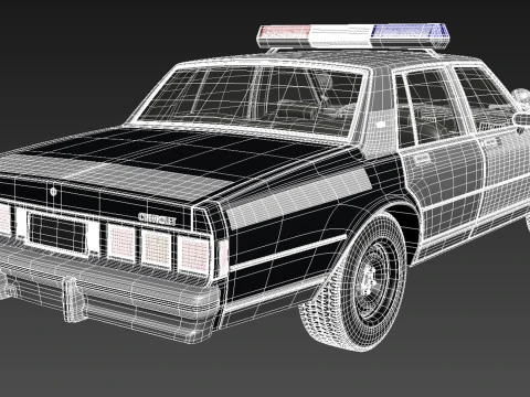 Chevrolet Caprice Sheriff 1980-1985 Auto della polizia Modello 3D