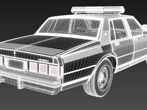 Chevrolet Caprice Sheriff 1980-1985 Auto della polizia Modello 3D