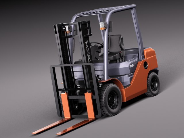 Toyota Fork Lift 8FD25 Modelo 3D .c4d .max .obj .3ds .fbx .stl .blend 