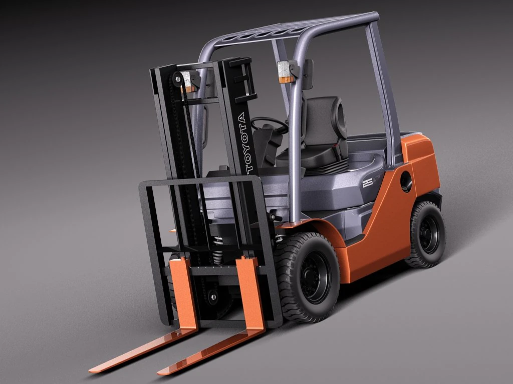 Toyota Fork Lift 8FD25 3D Model .c4d .max .obj .3ds .fbx .stl .blend 