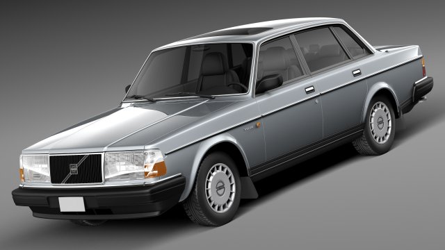 Volvo 240 Sedan 1993 3D Model .c4d .max .obj .3ds .fbx .stl .blend 