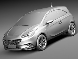 Opel Corsa 3-door 2015 3D-Modell
