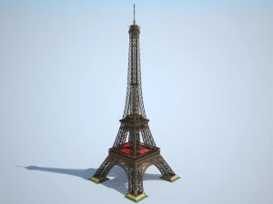Torre Eiffel alta detalhada Modelo 3D