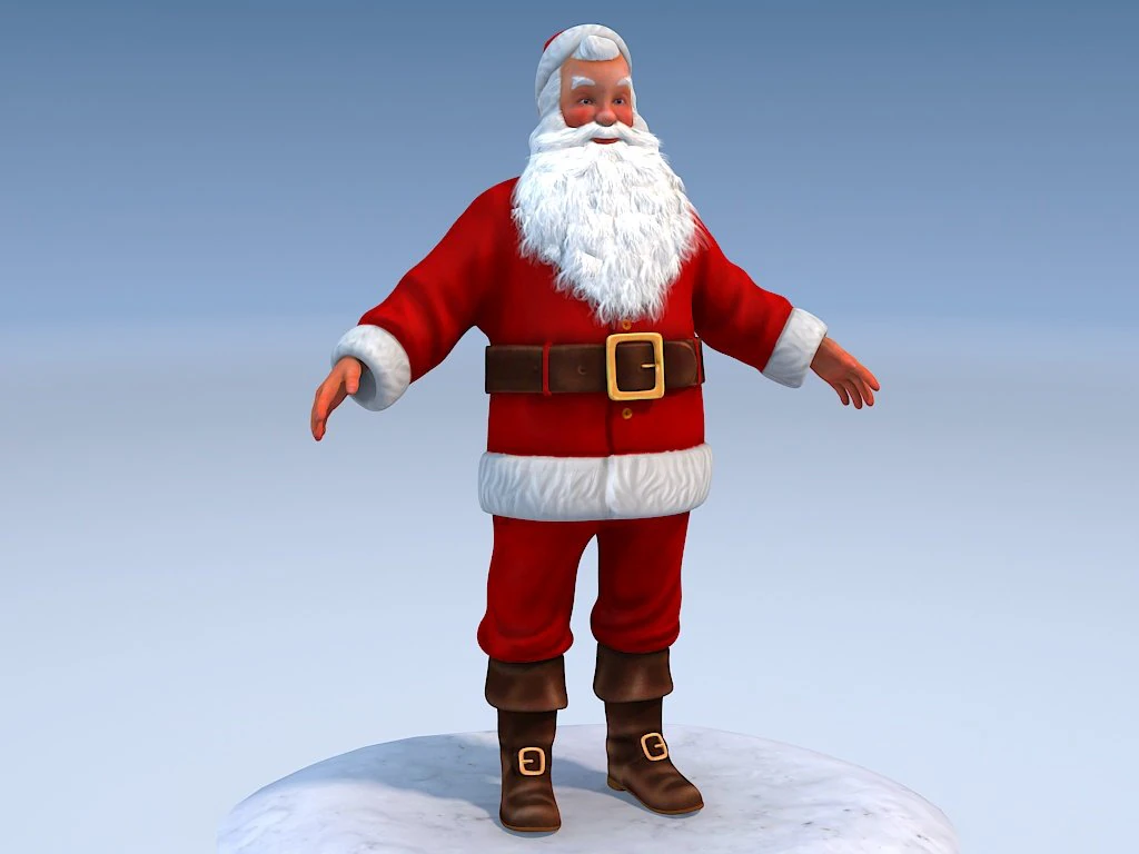 Santa Claus Rigged 3D Model .c4d .max .obj .3ds .fbx .stl .blend 