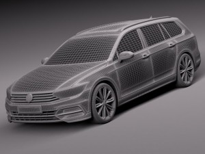 Volkswagen Passat Variant R-line 2015 3D 모델