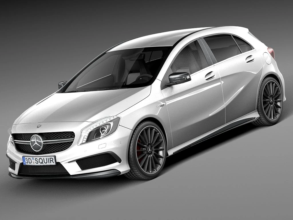 Mercedes-Benz A45 AMG 2014 3D Model .c4d .max .obj .3ds .fbx .stl .blend 