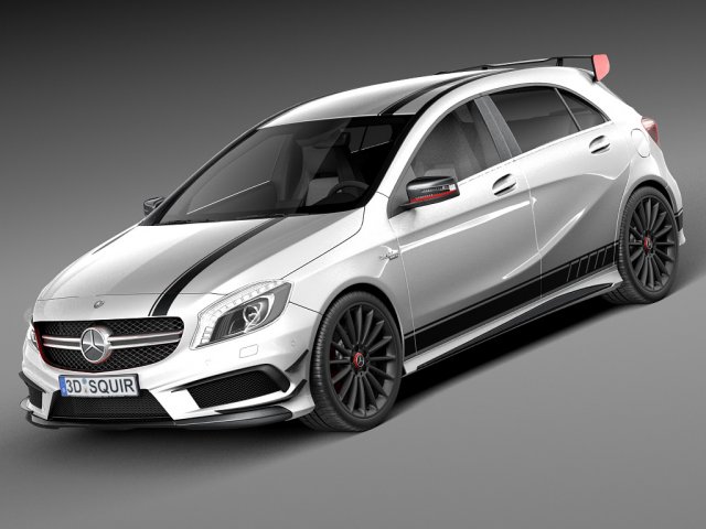 Mercedes-Benz A45 AMG Edition 1 2014 Model 3D .c4d .max .obj .3ds .fbx .stl .blend 