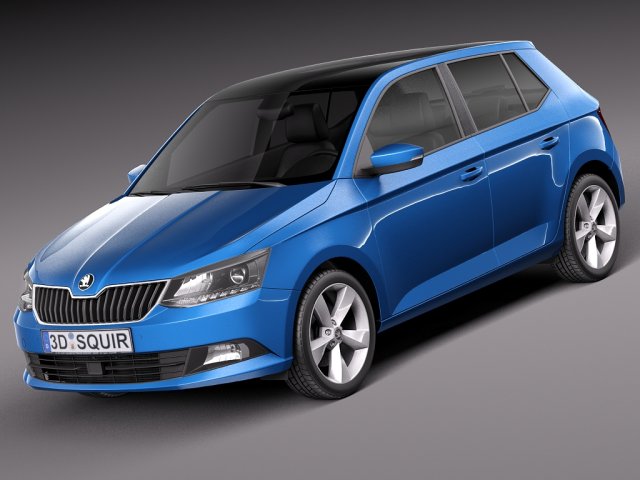Skoda Fabia 2015 3D-Modell .c4d .max .obj .3ds .fbx .stl .blend 