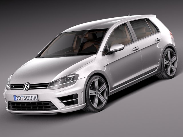 Volkswagen Golf VII R 5-door 2015 3D Model .c4d .max .obj .3ds .fbx .stl .blend 