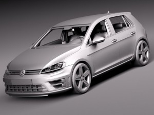 Volkswagen Golf VII R 5-door 2015 3D Model