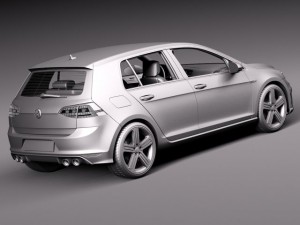 Volkswagen Golf VII R 5-door 2015 3D Model