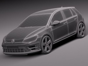 Volkswagen Golf VII R 5-door 2015 3D Model