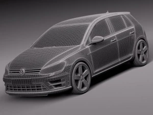 Volkswagen Golf VII R 5-drzwiowy 2015r Model 3D
