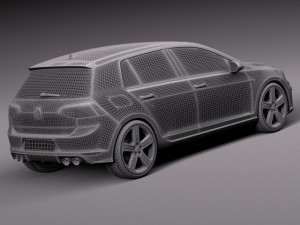Volkswagen Golf VII R 5-door 2015 3D Model